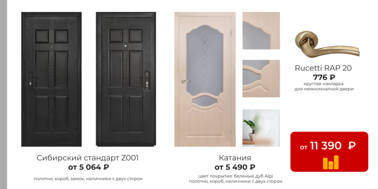 межкомнатная дверь в хрущевку от 5 490 рублей