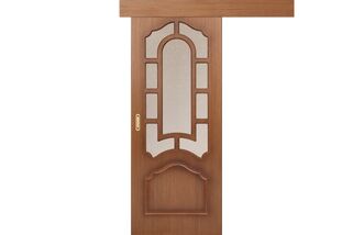 Дверь Соната Орех с бронзовым стеклом раздвижная одностворчатая