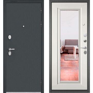 Входная дверь Buldoors Trust Mass MP металл без рис. букле графит / МДФ 9S-140 Зеркало