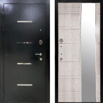 Входная дверь Стелс Зеркало Ясень Ривьера Айс, Тайгер