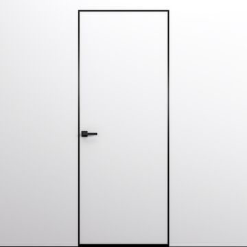 Межкомнатная дверь INVISIBLE скрытого монтажа, кромка алюминиевая черная с 3х сторон, прямое и обратное открывание, Дера