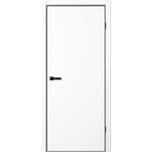Межкомнатная дверь NEO N01, кромка алюминиевая черная с 4-х сторон, магнитный замок, FlyDoors