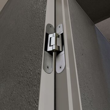 Межкомнатная дверь ДС скрытого монтажа, кромка алюминиевая хром с 4х сторон, прямое и обратное открывание, тип 1-2, схема ПС-2, DORICA