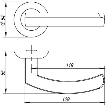 Ручка R.AR54.ALFA (ALFA AR) 140mm с круглой накладкой, Fuaro