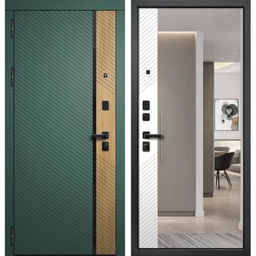 Входная дверь Дилайн Авокадо Зеркало, FlyDoors