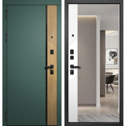 Входная дверь Дилайн Авокадо Зеркало, FlyDoors