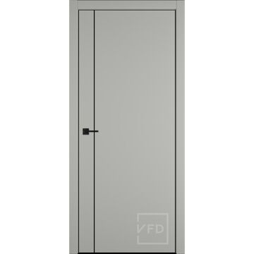 Межкомнатная дверь Basic 1V, кромка ABS черная с 4х сторон, молдинг пластик черный, с врезкой под замок, Владимирская фабрика дверей VFD