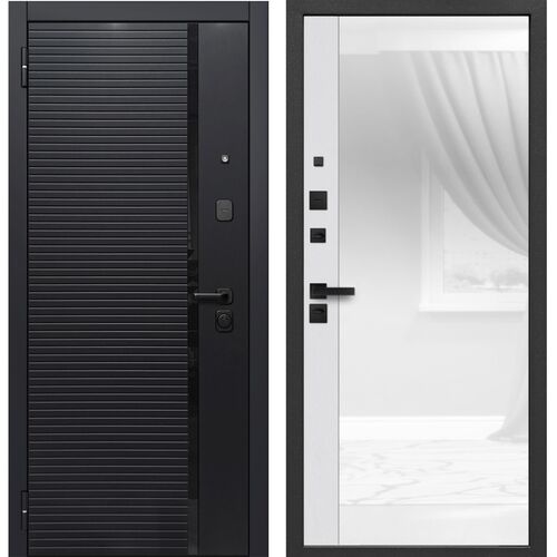 Входная дверь 7,5 см Черное Зеркало, Ferroni