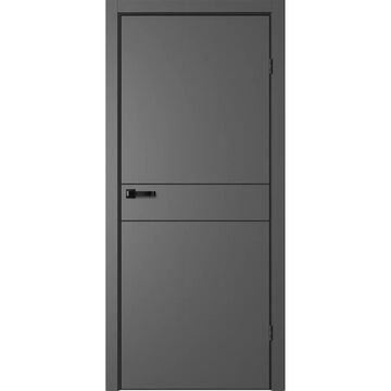 Межкомнатная дверь NEO N03, кромка алюминиевая черная с 4х сторон, молдинг пластик черный, FlyDoors