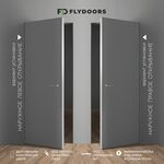 INVISIBLE скрытого монтажа, кромка алюминиевая хром с 4х сторон, прямое открывание, универсальное (левое, правое), FlyDoors